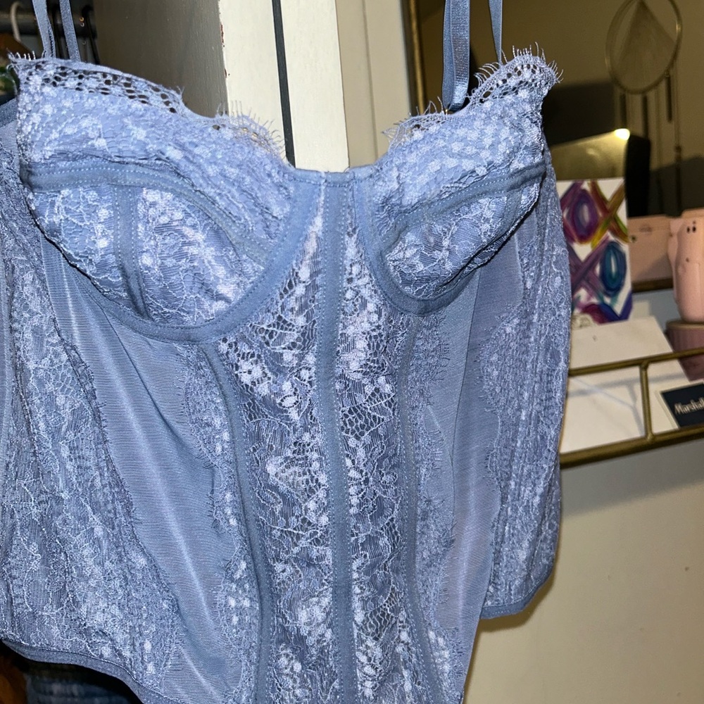 Blue corset top